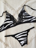 Handmade komplet bielizny damskiej zebra
