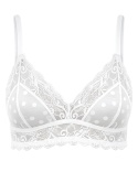 biały bralet w kropki